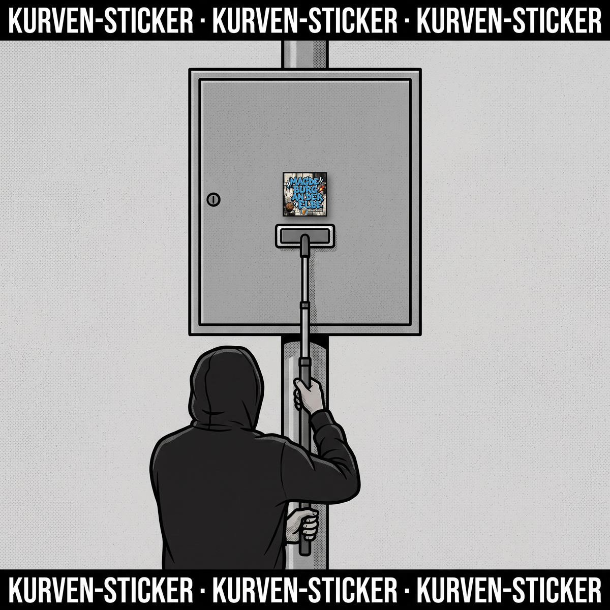 Fußball Aufkleber Magdeburg kaufen – Vinyl Sticker für die Kurve, wetterfest – mit Sticker-Aufkleberstab