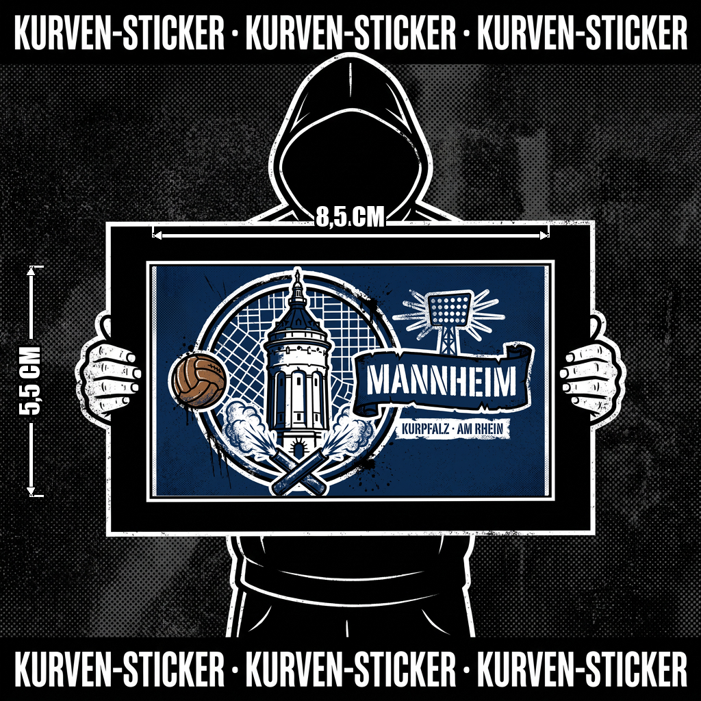 Mannheim Fußball Sticker kaufen – Vinyl Sticker für die Kurve, wetterfest – Charakter haelt den Sticker