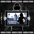 Fußball Aufkleber Mannheim kaufen – Vinyl Sticker für die Kurve, wetterfest – Charakter haelt den Sticker