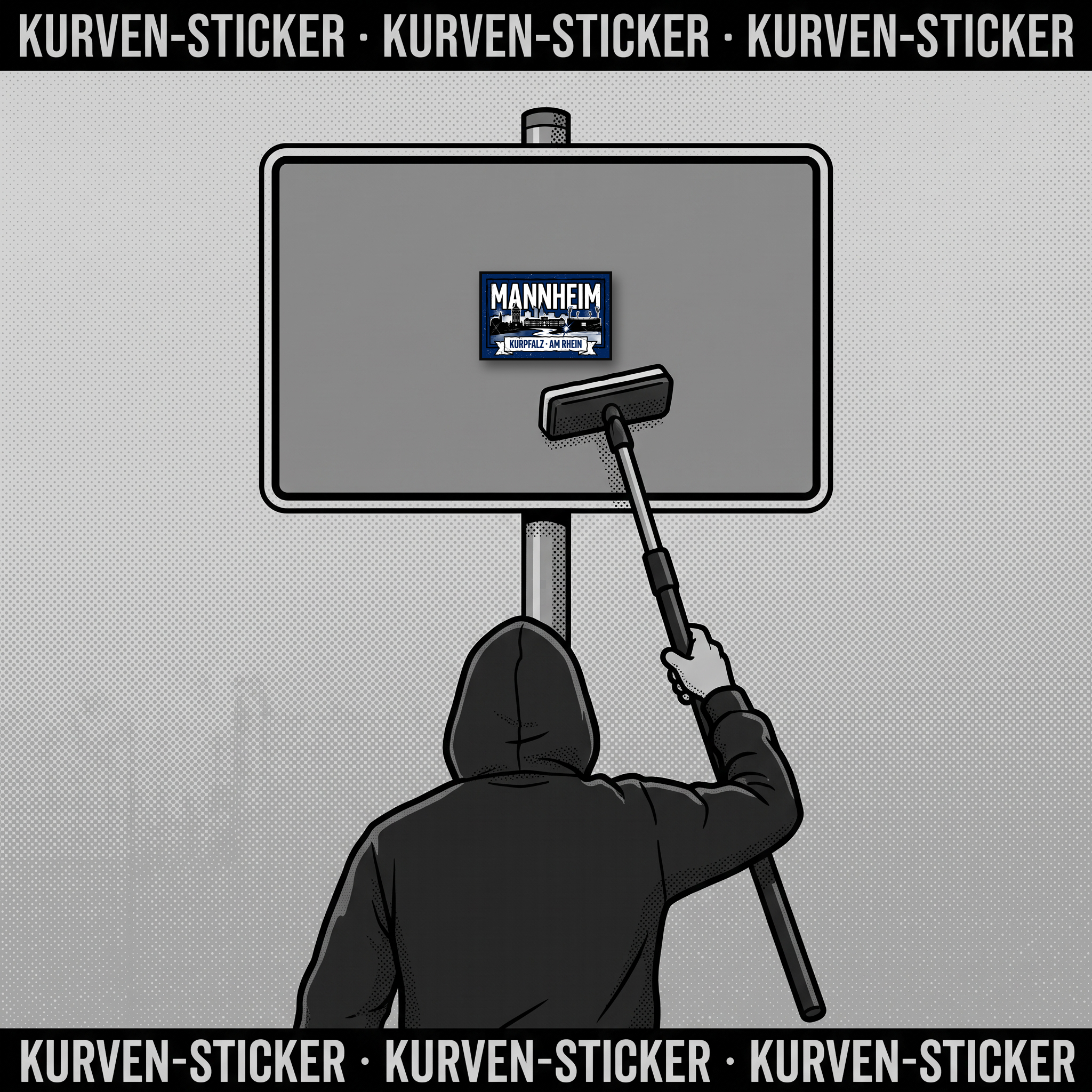 Ultra Aufkleber Mannheim kaufen – Vinyl Sticker für die Kurve, wetterfest – mit 1m Aufkleberstab
