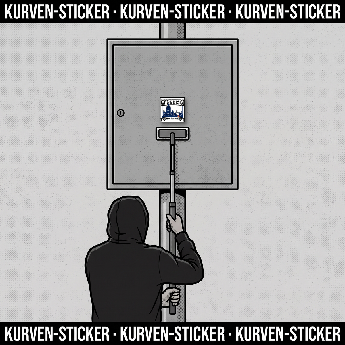 Ultra Sticker Mannheim kaufen – Vinyl Sticker für die Kurve, wetterfest – mit Vinyl-Stickerstab