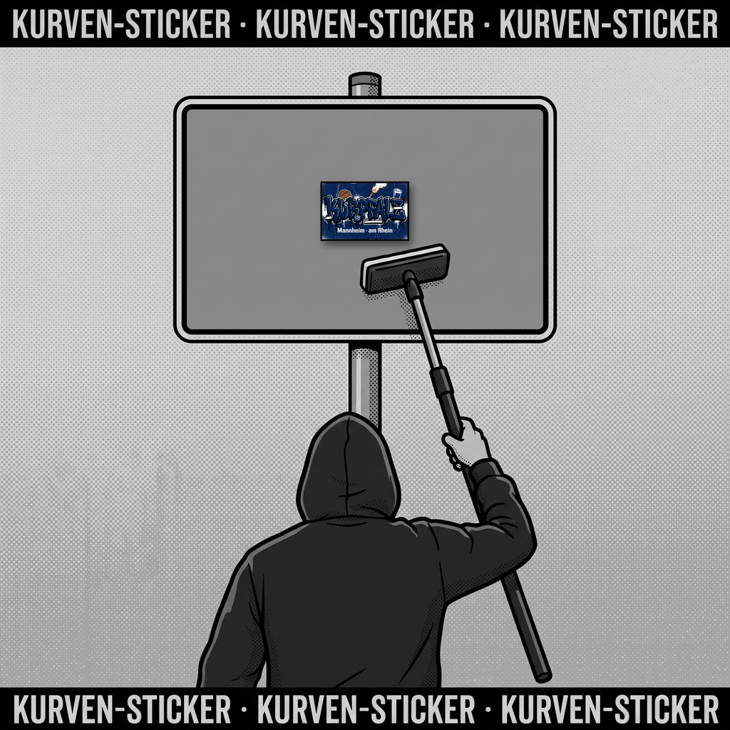 Fußball Sticker Mannheim kaufen – Vinyl Sticker für die Kurve, wetterfest – mit Teleskop-Applikator