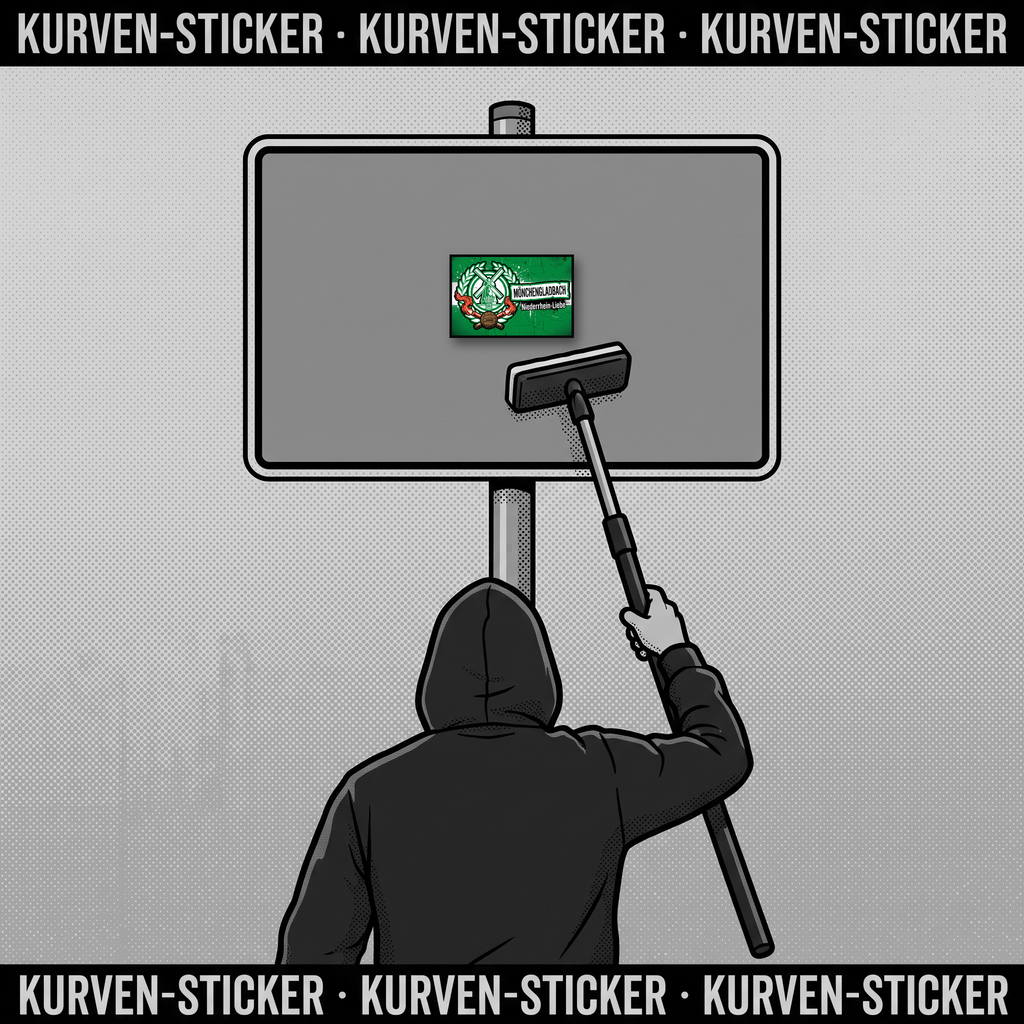 Ultra Aufkleber Mönchengladbach kaufen – Vinyl Sticker für die Kurve, wetterfest – mit Teleskop-Applikator