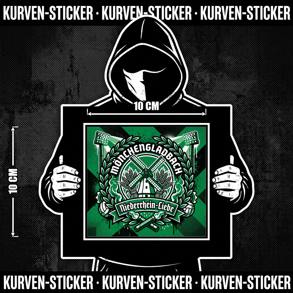 Fußball Aufkleber Mönchengladbach kaufen – Vinyl Sticker für die Kurve, wetterfest