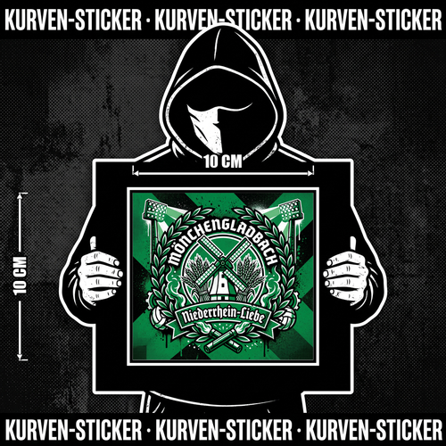 Fußball Aufkleber Mönchengladbach kaufen – Vinyl Sticker für die Kurve, wetterfest