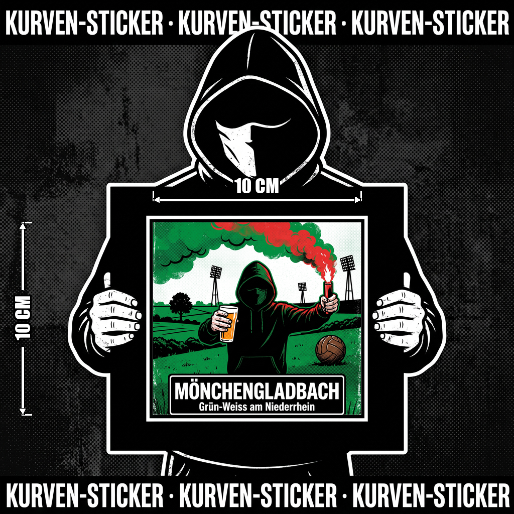 Mönchengladbach Fußball Aufkleber kaufen – Vinyl Sticker für die Kurve, wetterfest