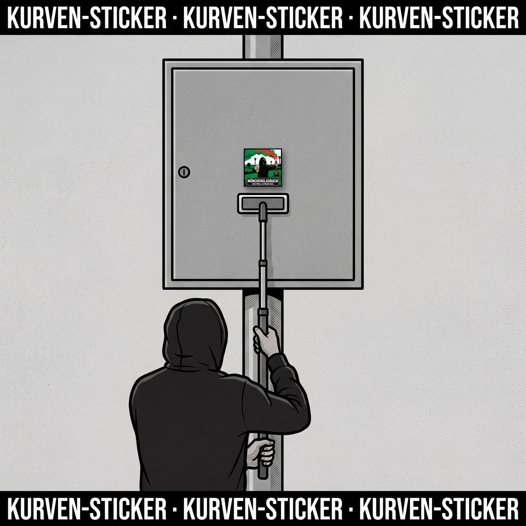 Mönchengladbach Fußball Aufkleber kaufen – Vinyl Sticker für die Kurve, wetterfest – mit Aufkleberstab