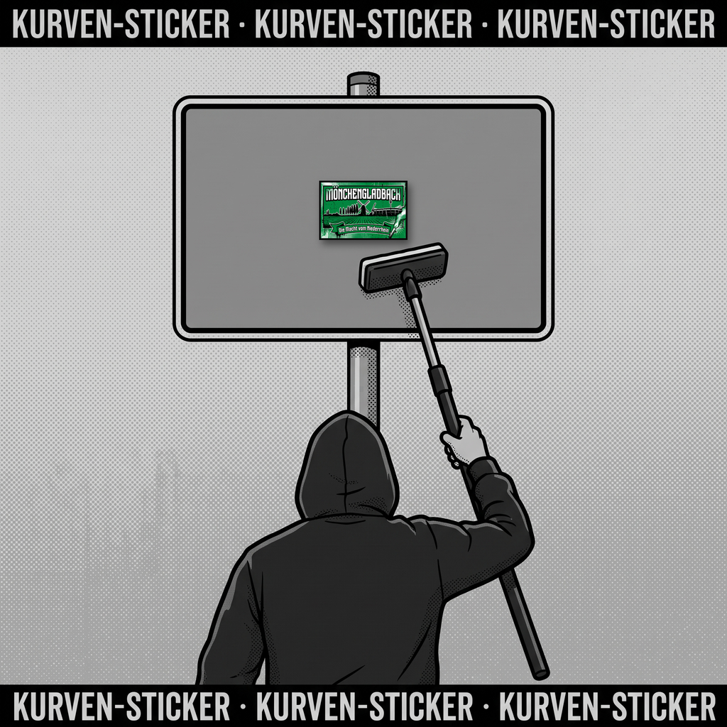 Ultra Sticker Mönchengladbach kaufen – Vinyl Sticker für die Kurve, wetterfest – mit 1m Aufkleberstab