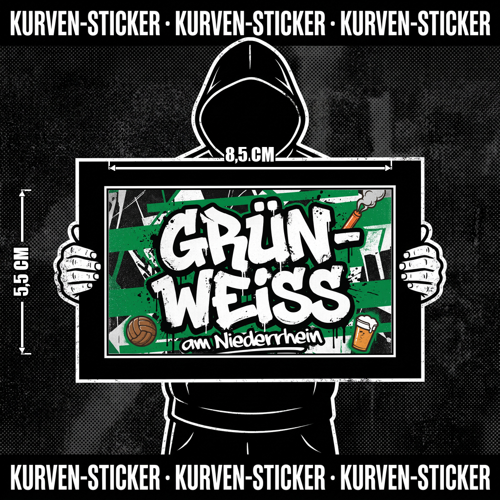 Fußball Mönchengladbach Sticker kaufen – Vinyl Sticker für die Kurve, wetterfest