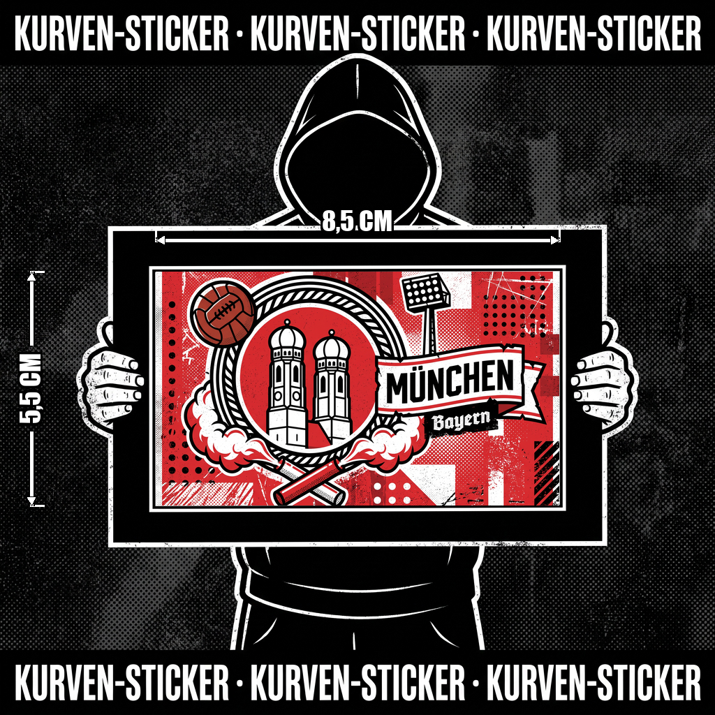 Fußball Aufkleber München kaufen – Vinyl Sticker für die Kurve, wetterfest