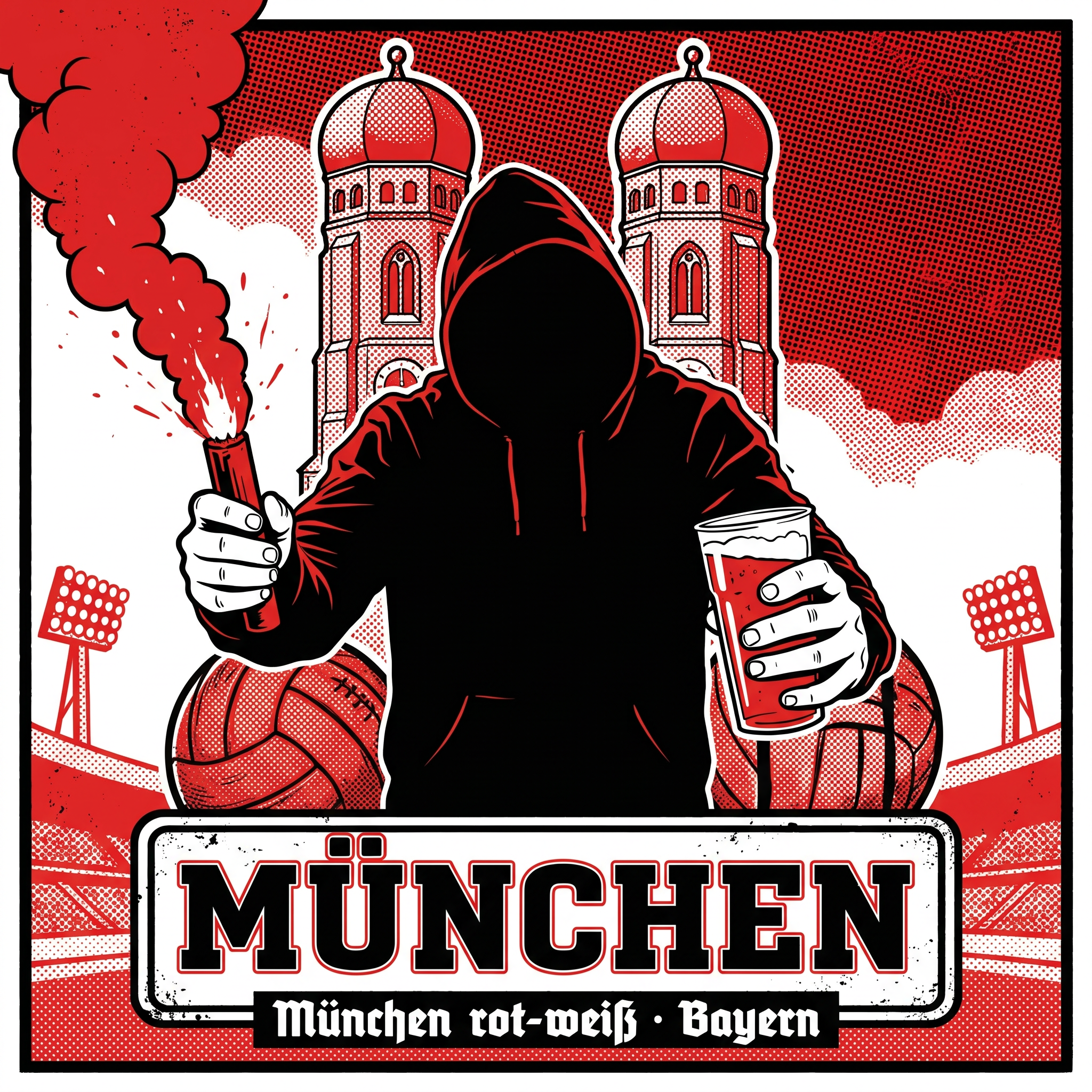 München Fußball Aufkleber kaufen – Vinyl Sticker für die Kurve, wetterfest