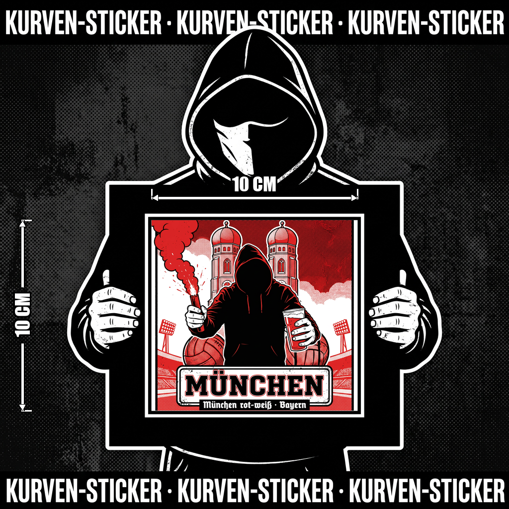 München Fußball Aufkleber kaufen – Vinyl Sticker für die Kurve, wetterfest