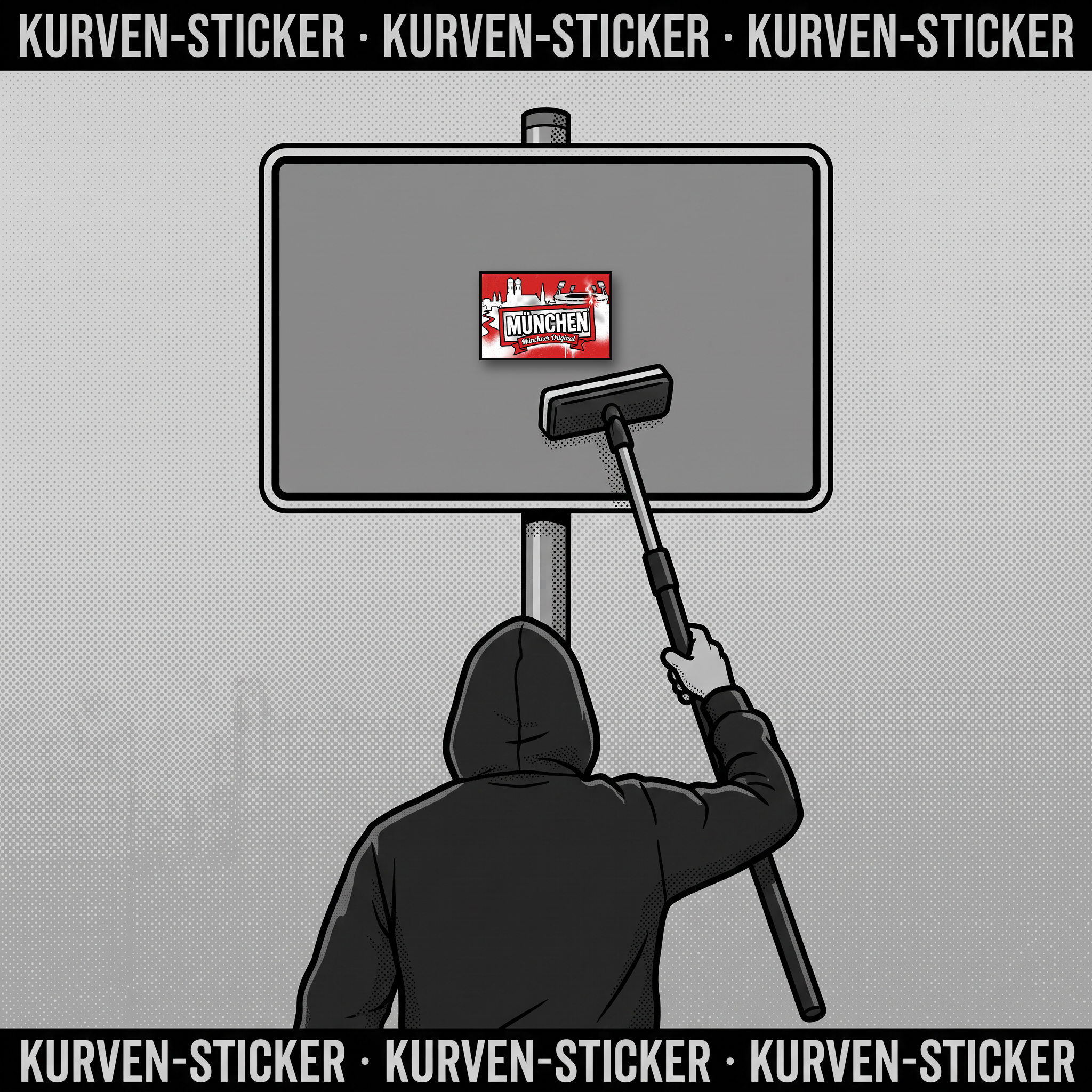 München Ultra Aufkleber kaufen – Vinyl Sticker für die Kurve, wetterfest – mit Stickerstab