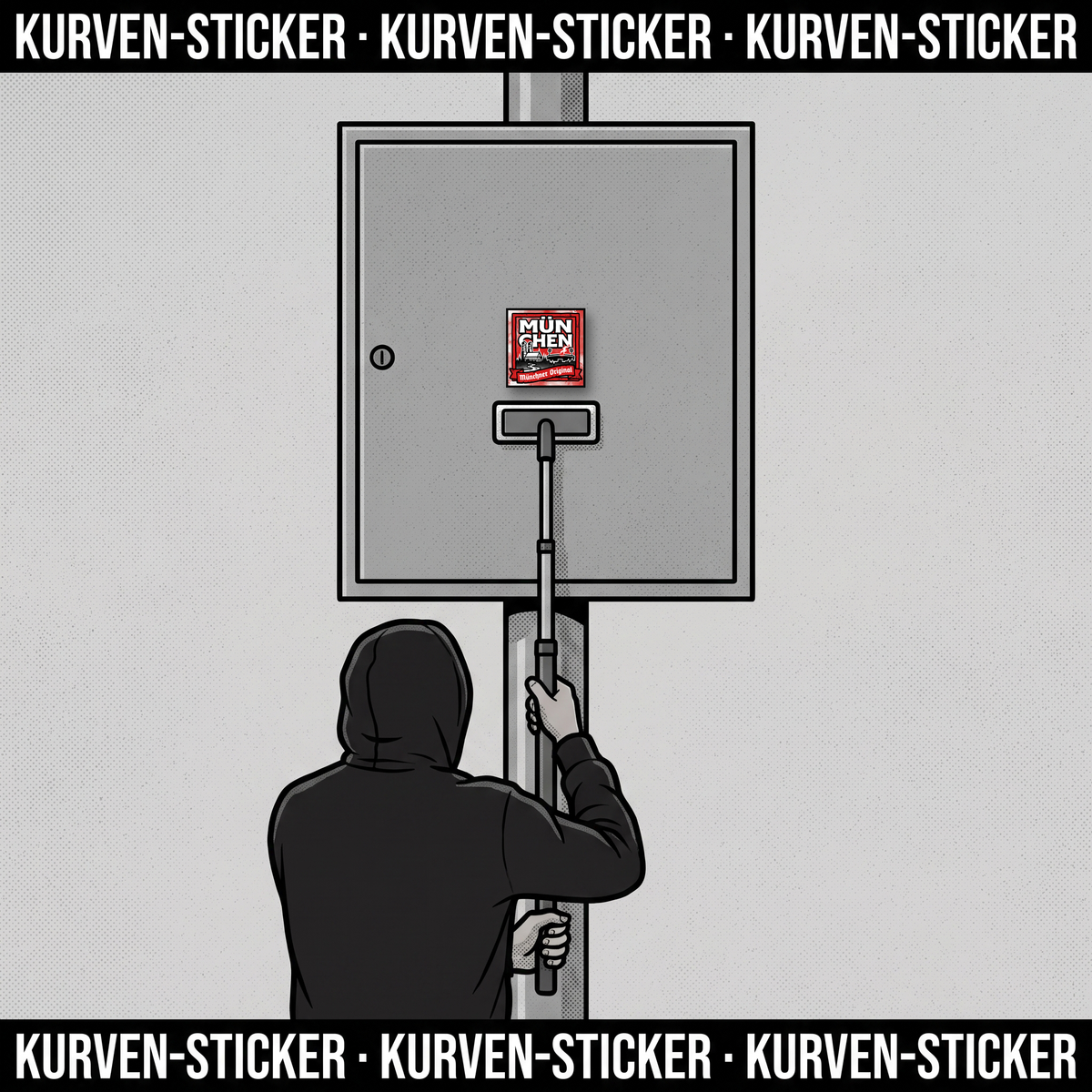 München Fan Aufkleber für die Kurve kaufen – Vinyl Sticker wetterfest – mit 1m Teleskopstab