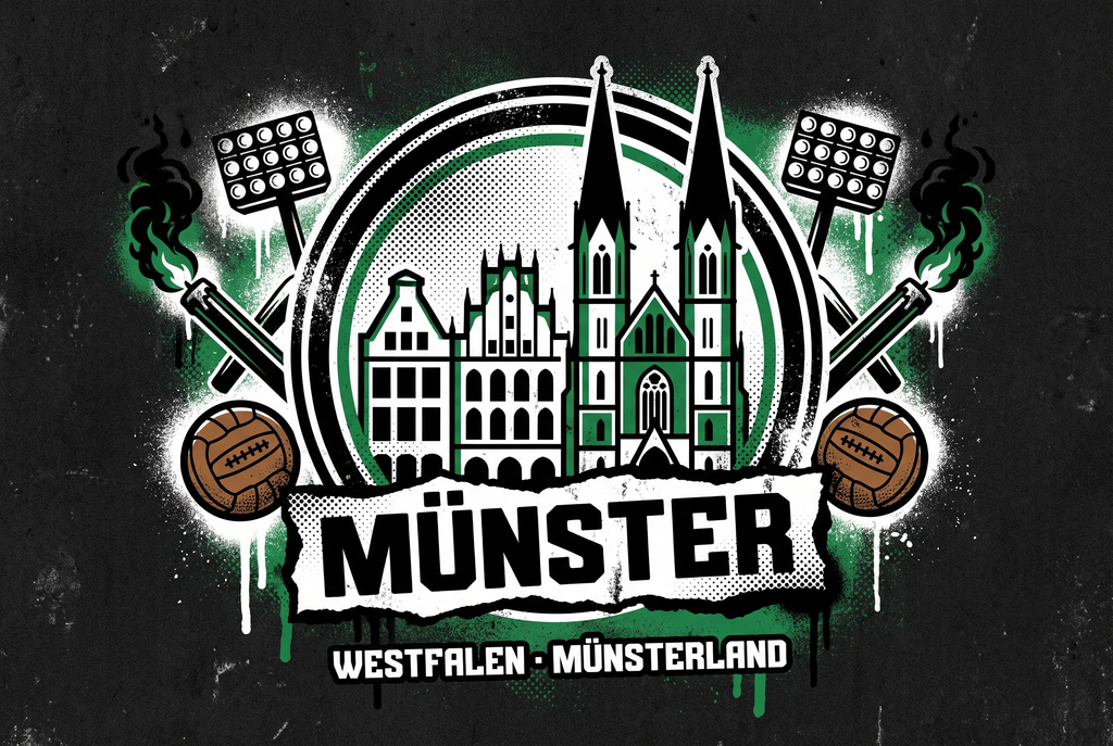 Münster Fußball Sticker kaufen – Vinyl Sticker für die Kurve, wetterfest