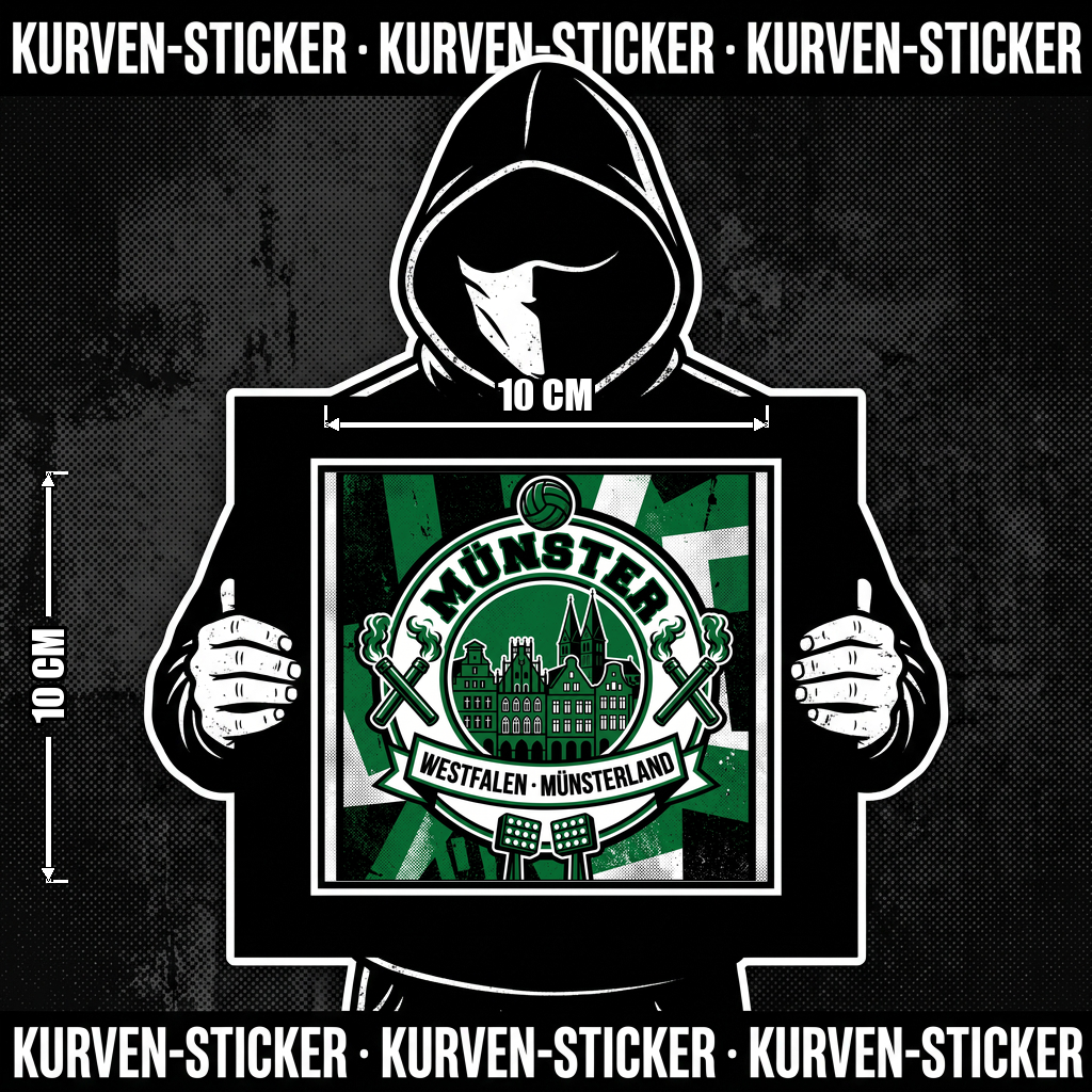 Ultra Sticker Münster kaufen – Vinyl Sticker für die Kurve, wetterfest – Charakter haelt den Sticker