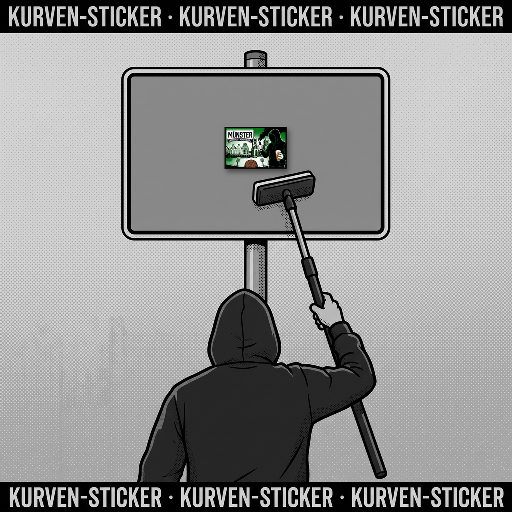 Fußball Sticker Münster kaufen – Vinyl Sticker für die Kurve, wetterfest – mit Stickerstab
