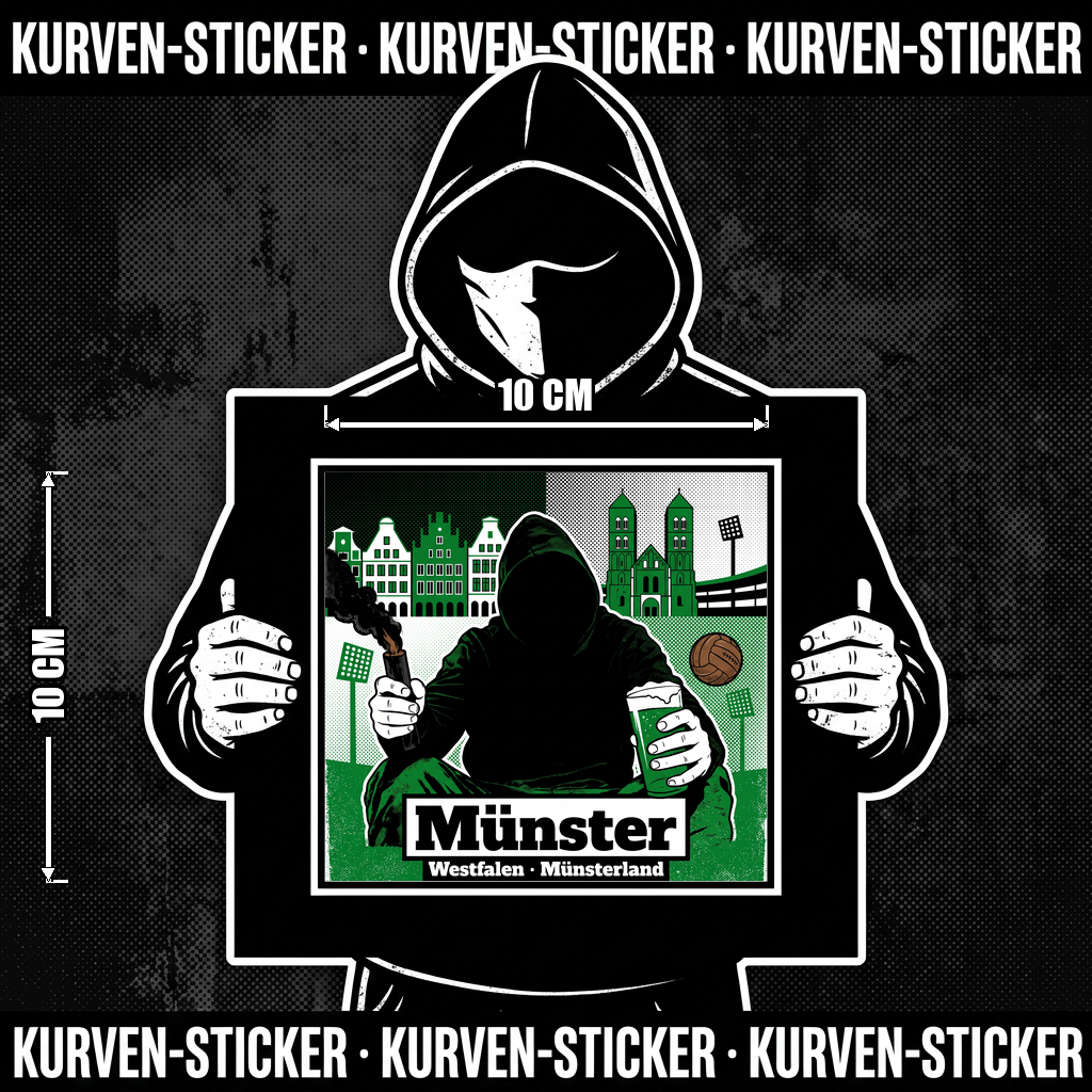 Münster Ultra Sticker kaufen – Vinyl Sticker für die Kurve, wetterfest – Charakter haelt den Sticker