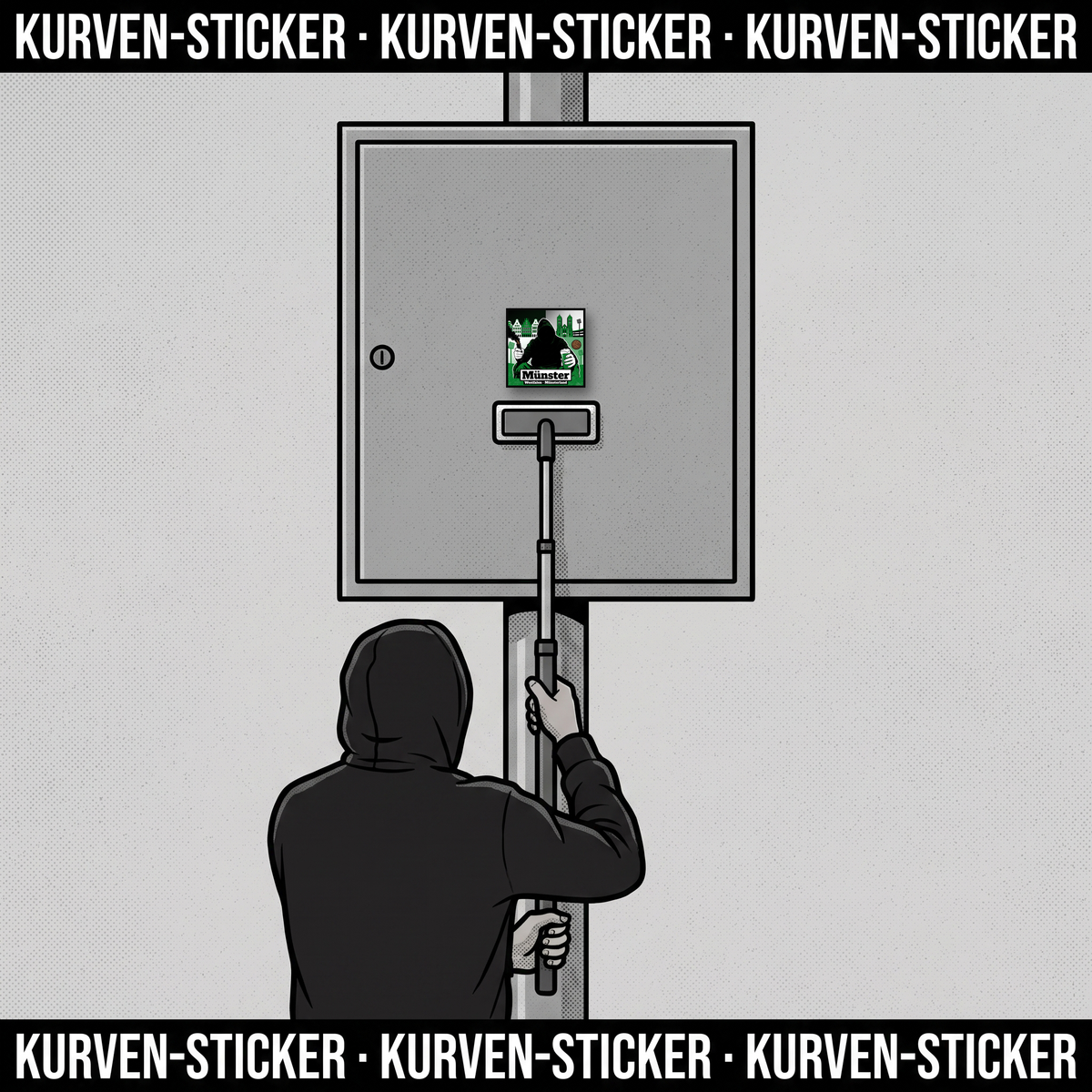 Münster Ultra Sticker kaufen – Vinyl Sticker für die Kurve, wetterfest – mit 1m Teleskopstab