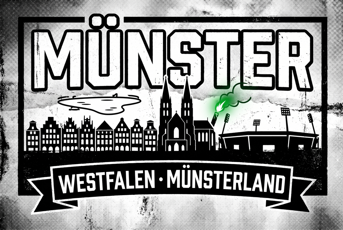 Münster Ultra Aufkleber kaufen – Vinyl Sticker für die Kurve, wetterfest