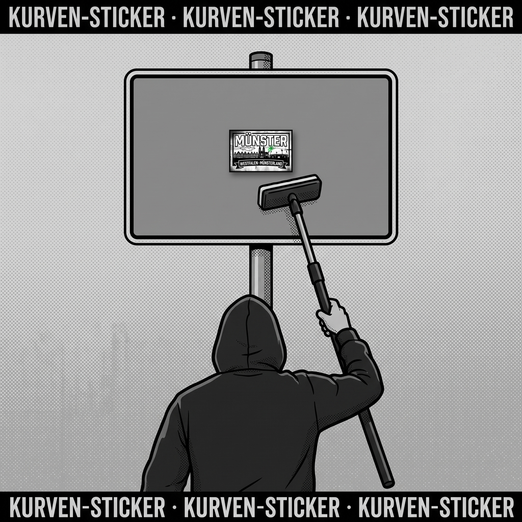 Münster Ultra Aufkleber kaufen – Vinyl Sticker für die Kurve, wetterfest – mit 1m Aufkleberstab