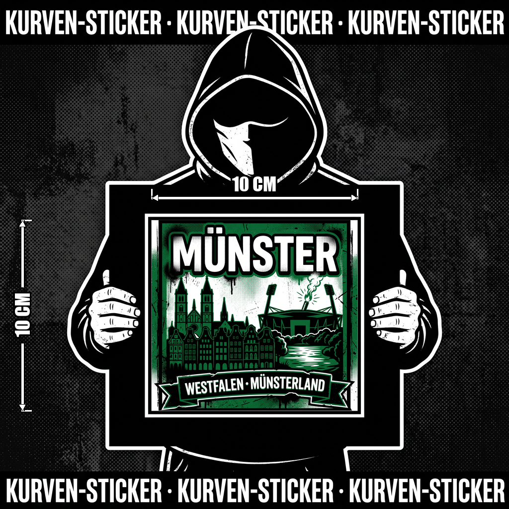 Ultra Aufkleber Münster kaufen – Vinyl Sticker für die Kurve, wetterfest – Charakter haelt den Sticker