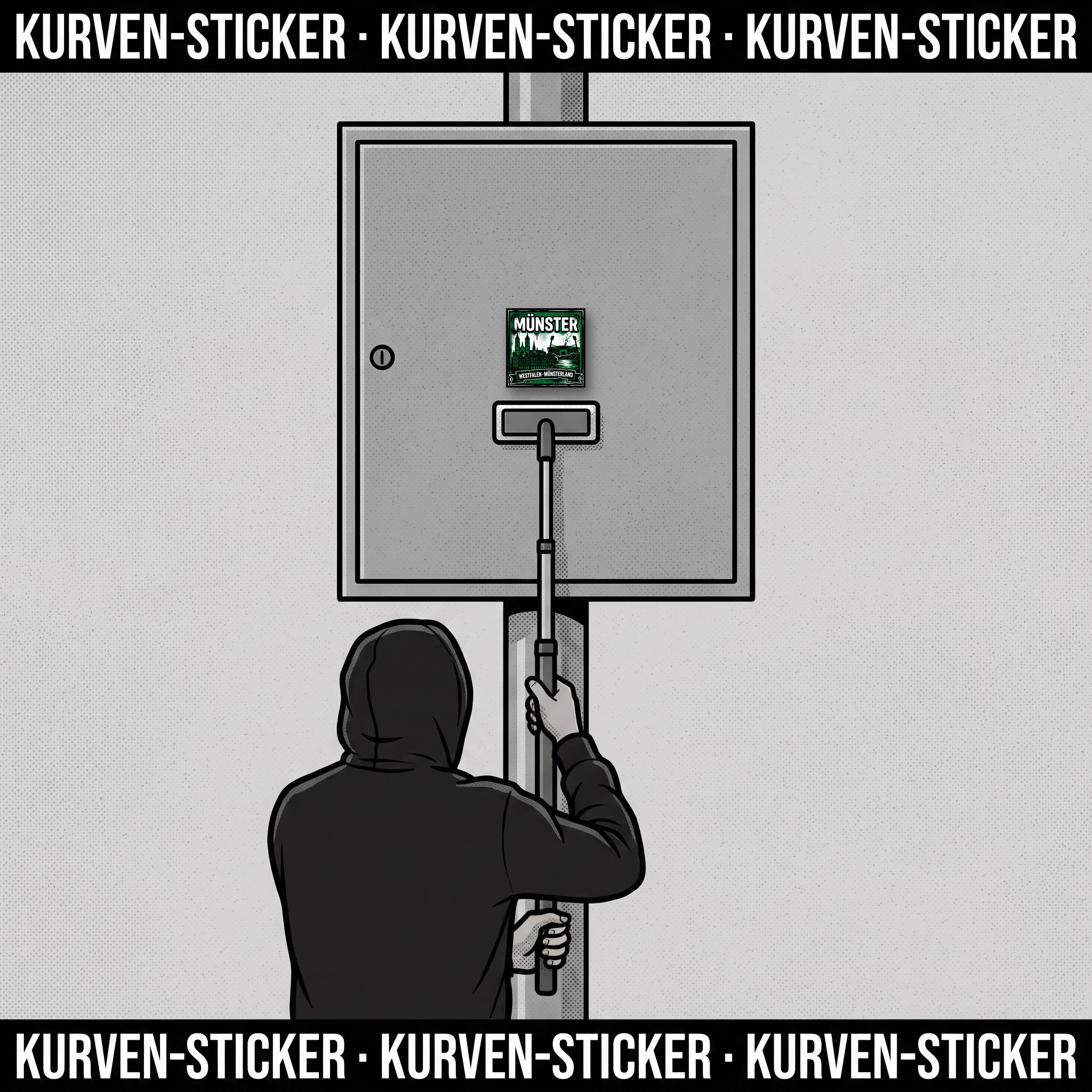 Ultra Aufkleber Münster kaufen – Vinyl Sticker für die Kurve, wetterfest – mit Vinyl-Stickerstab