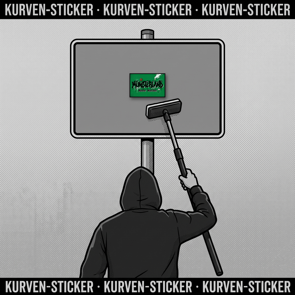 Münster Fußball Aufkleber kaufen – Vinyl Sticker für die Kurve, wetterfest – mit Teleskop-Applikator
