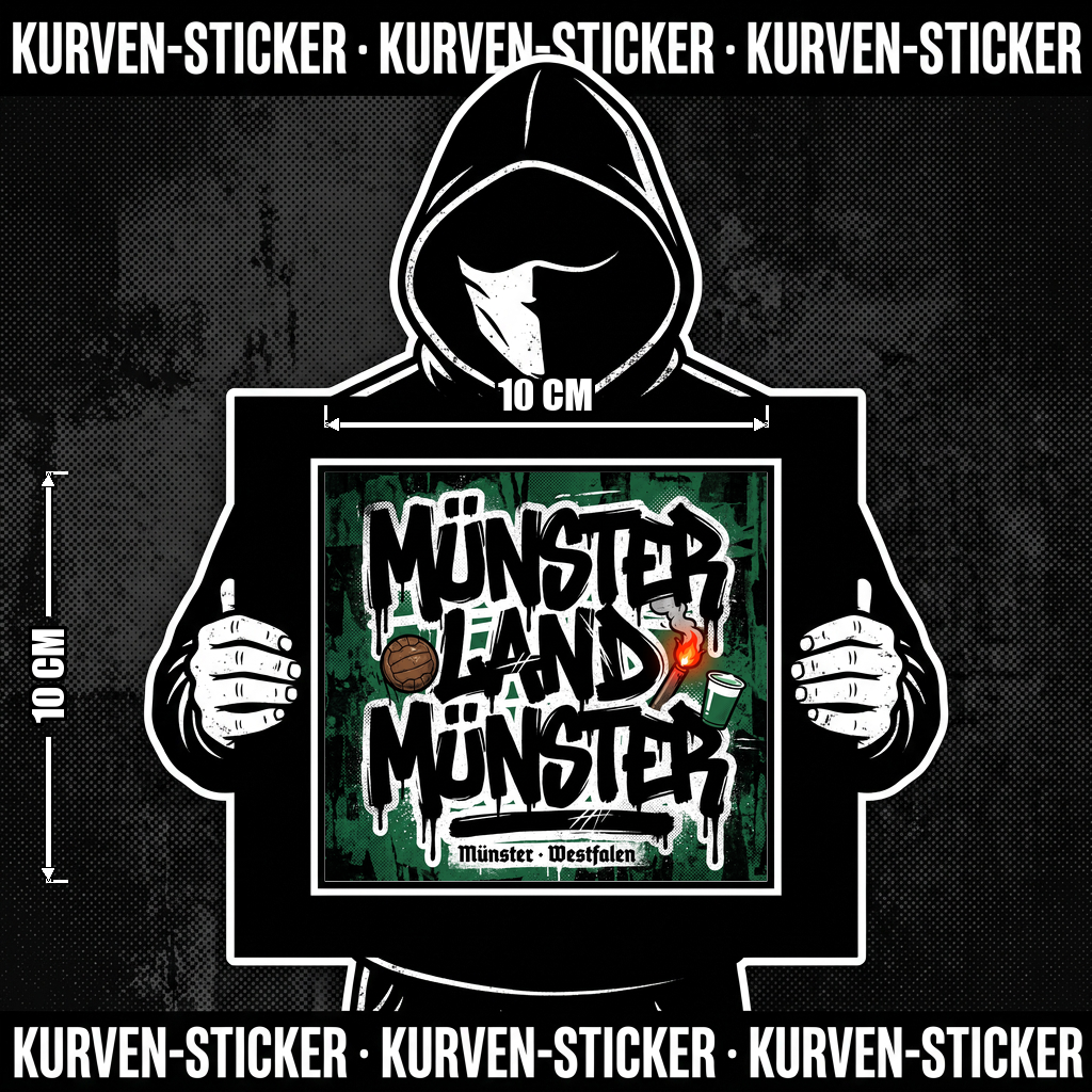 Fußball Aufkleber Münster kaufen – Vinyl Sticker für die Kurve, wetterfest – Charakter haelt den Sticker