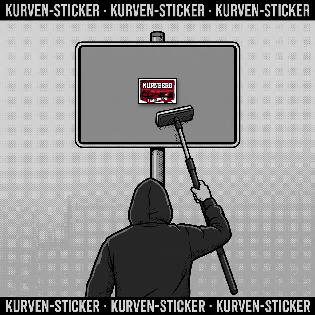 Nürnberg Ultra Aufkleber kaufen – Vinyl Sticker für die Kurve, wetterfest – mit 1m Aufkleberstab