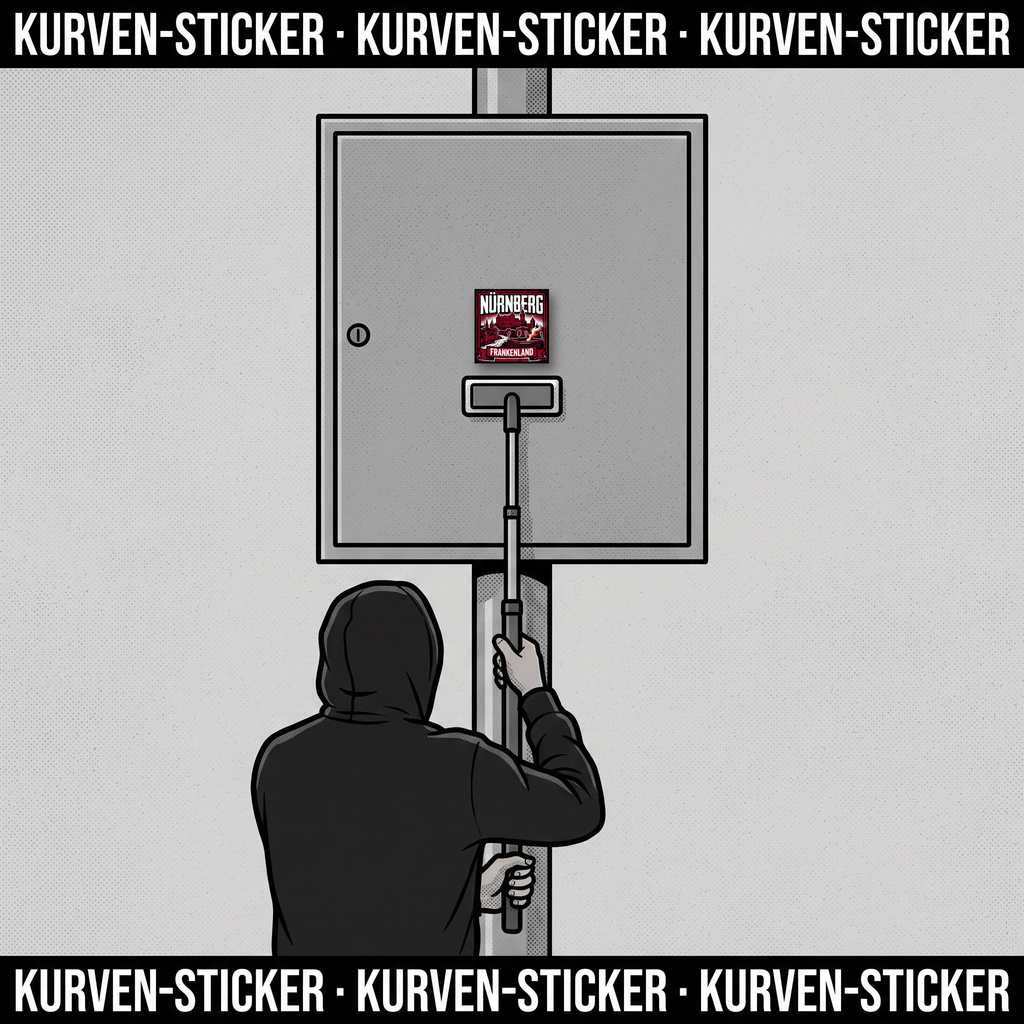 Fußball Aufkleber Nürnberg kaufen – Vinyl Sticker für die Kurve, wetterfest – mit Vinyl-Stickerstab