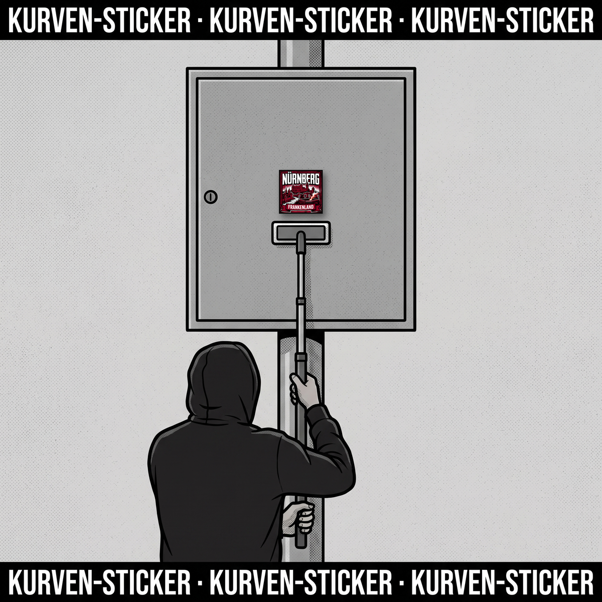 Fußball Aufkleber Nürnberg kaufen – Vinyl Sticker für die Kurve, wetterfest – mit Vinyl-Stickerstab