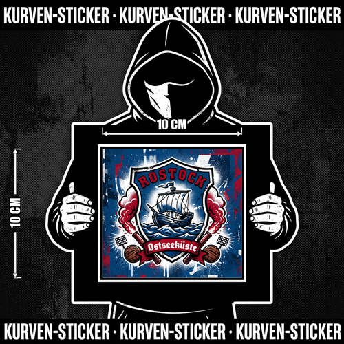 Rostock Fußball Aufkleber kaufen – Vinyl Sticker für die Kurve, wetterfest