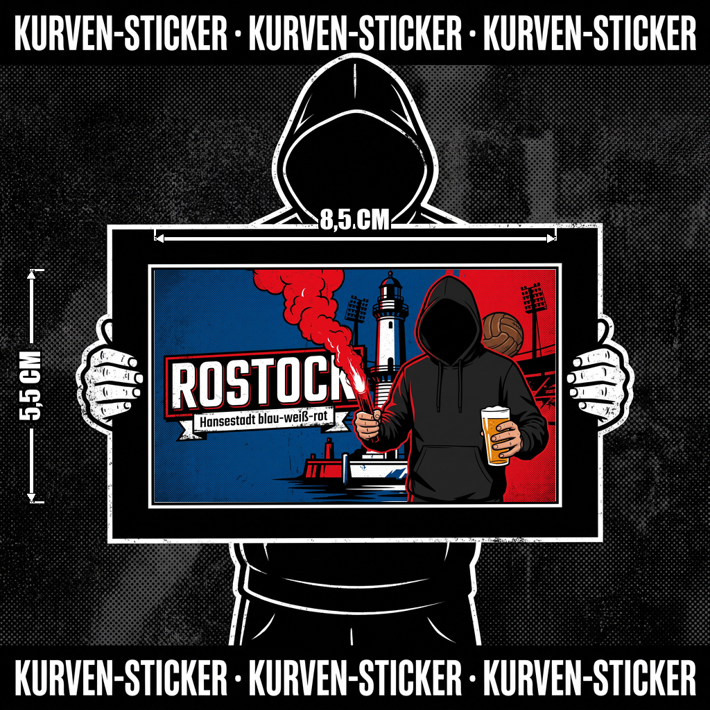 Ultra Rostock Aufkleber kaufen – Vinyl Sticker für die Kurve, wetterfest