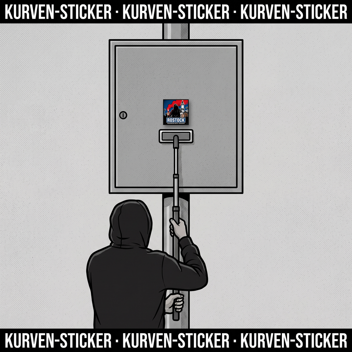 Rostock Ultra Sticker kaufen – Vinyl Sticker für die Kurve, wetterfest – mit Aufkleberstab