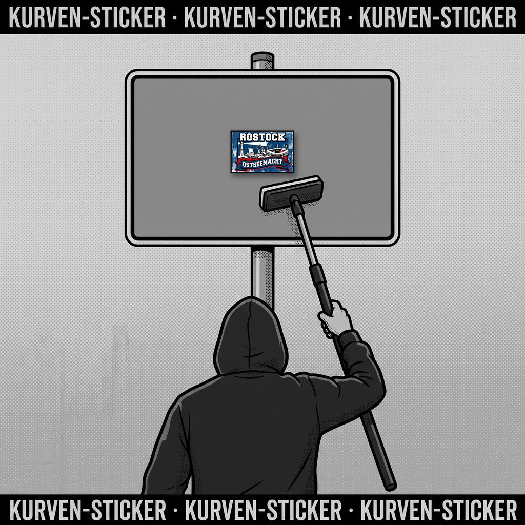 Ultra Aufkleber Rostock kaufen – Vinyl Sticker für die Kurve, wetterfest – mit Stickerstab