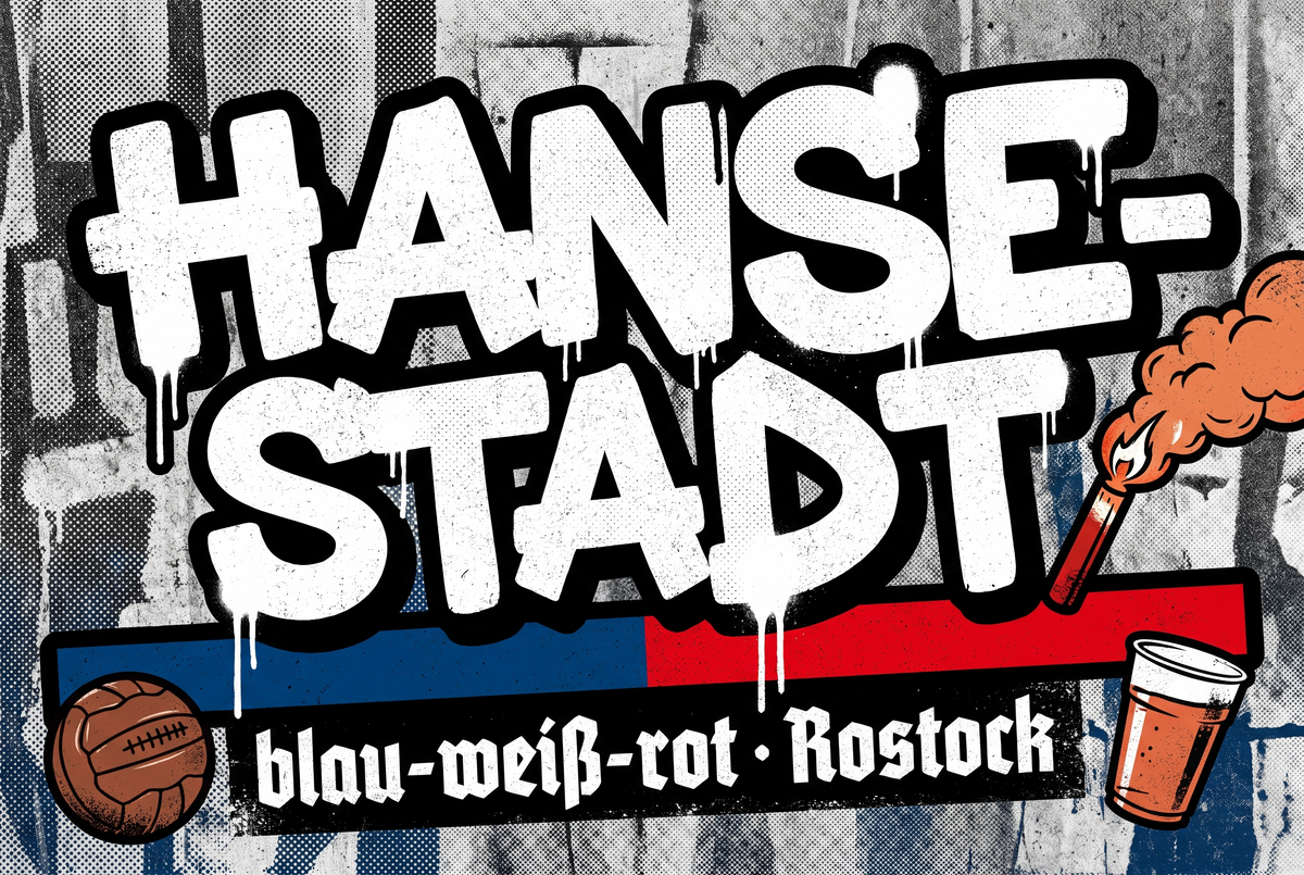 Fußball Sticker Rostock kaufen – Vinyl Sticker für die Kurve, wetterfest
