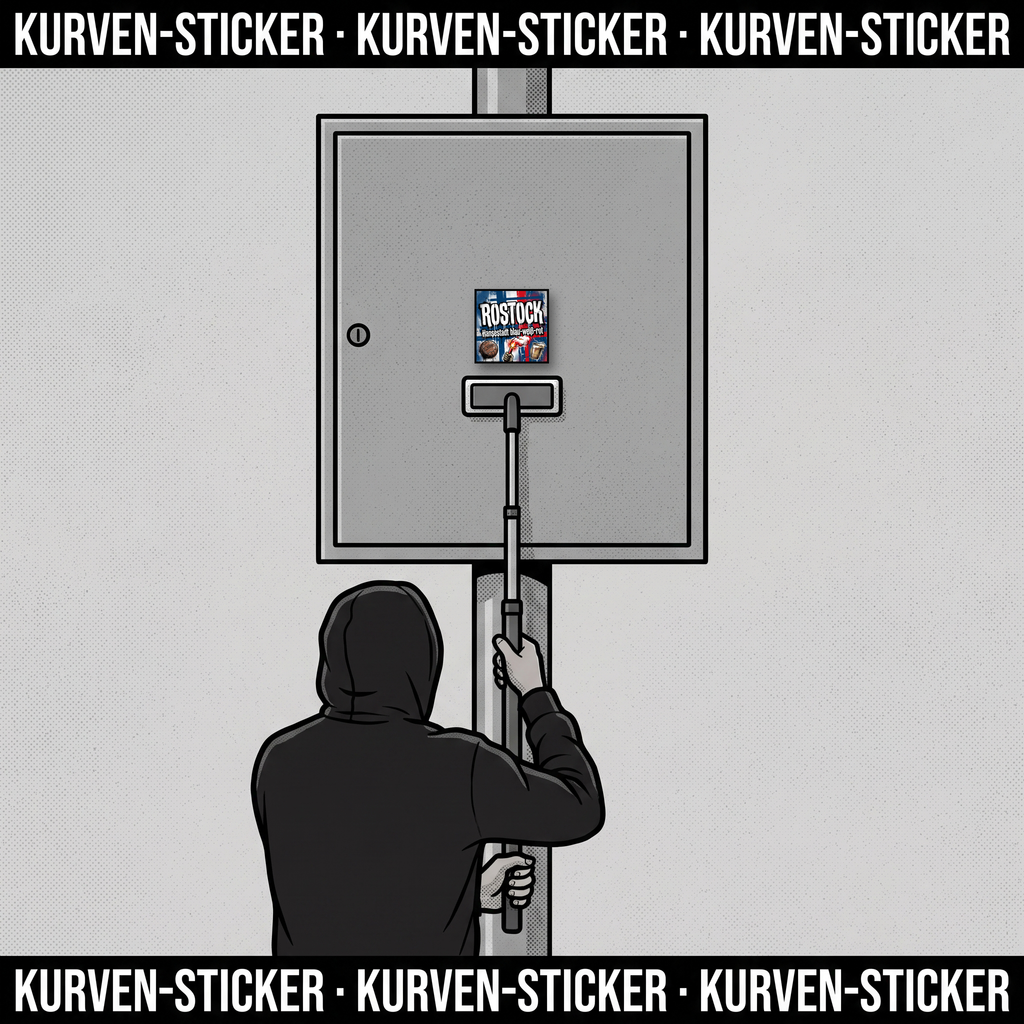 Rostock Ultra Aufkleber kaufen – Vinyl Sticker für die Kurve, wetterfest – mit Vinyl-Stickerstab