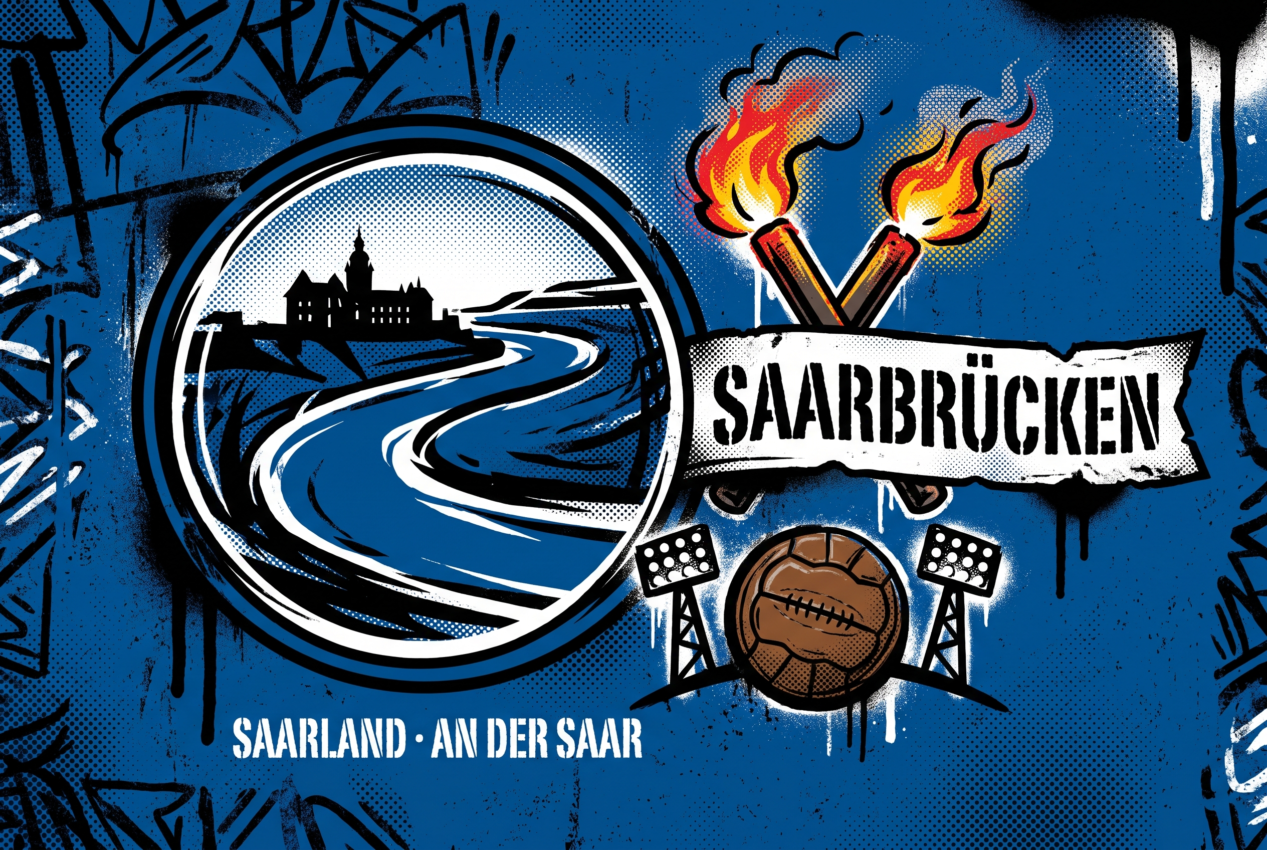 Saarbrücken Fußball Aufkleber kaufen – Vinyl Sticker für die Kurve, wetterfest