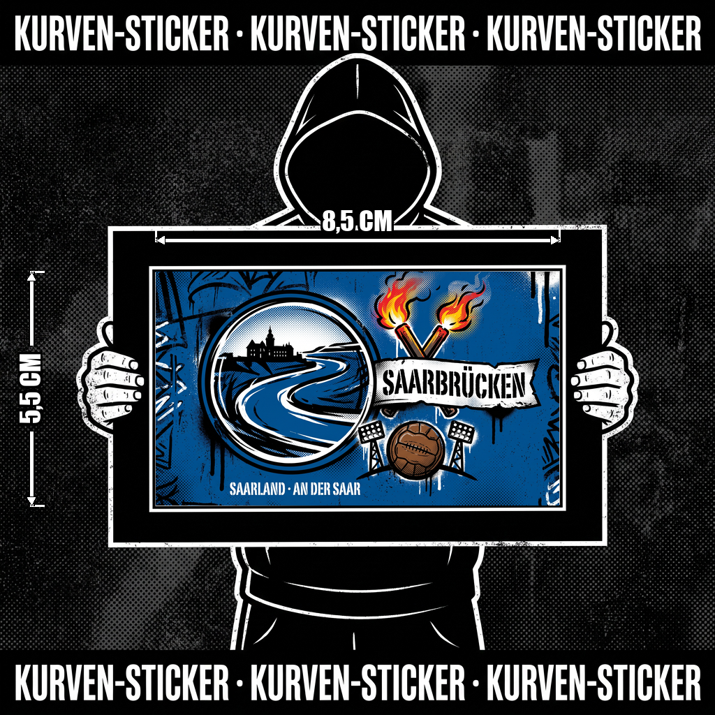 Saarbrücken Fußball Aufkleber kaufen – Vinyl Sticker für die Kurve, wetterfest