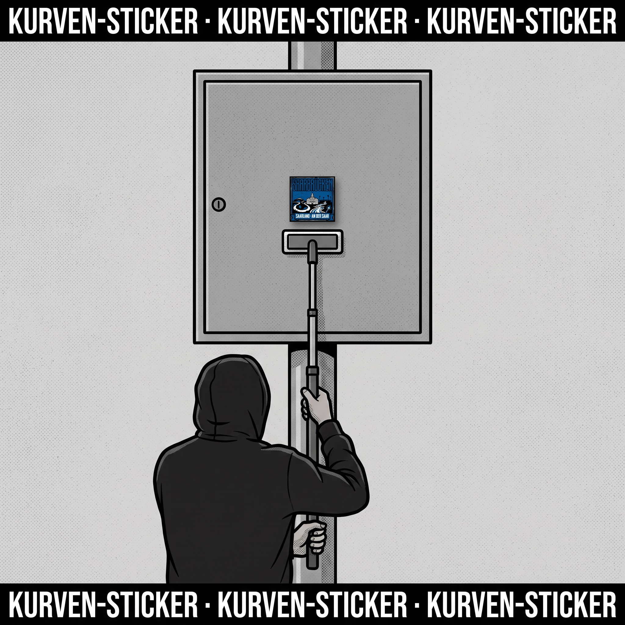 Fußball Aufkleber Saarbrücken kaufen – Vinyl Sticker für die Kurve, wetterfest – mit Vinyl-Stickerstab