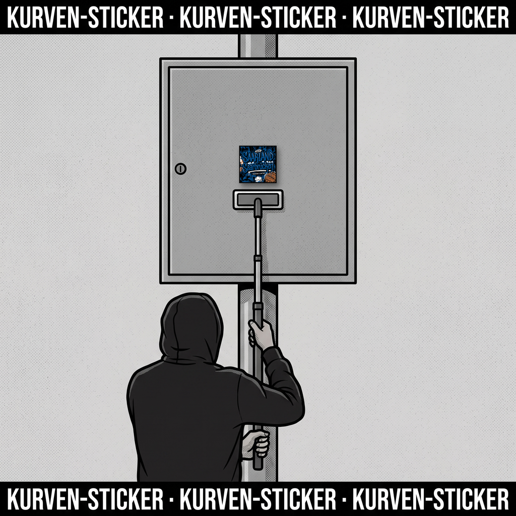 Saarbrücken Fußball Sticker kaufen – Vinyl Sticker für die Kurve, wetterfest – mit Sticker-Aufkleberstab