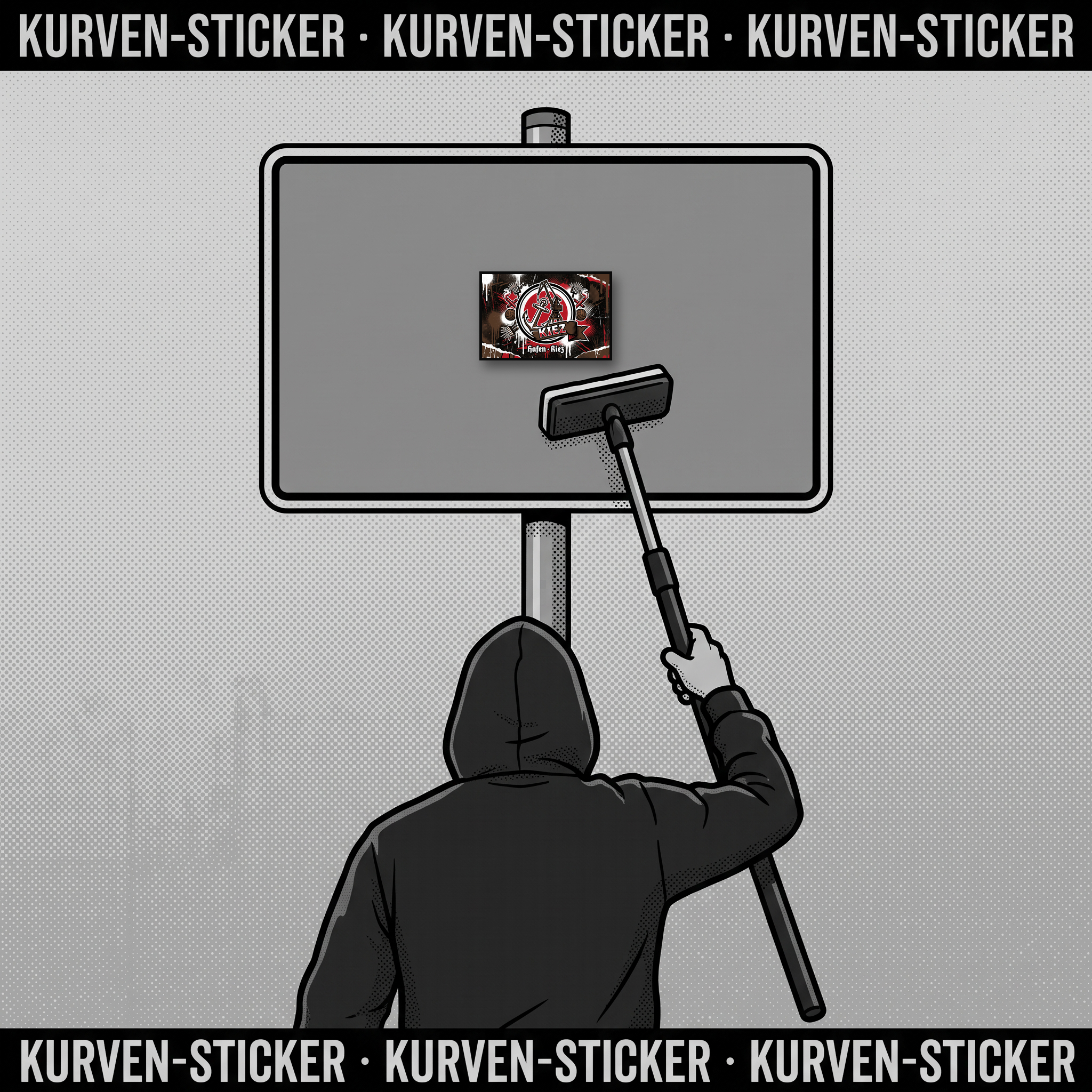 Fußball Aufkleber St. Pauli kaufen – Vinyl Sticker für die Kurve, wetterfest – mit Teleskop-Applikator