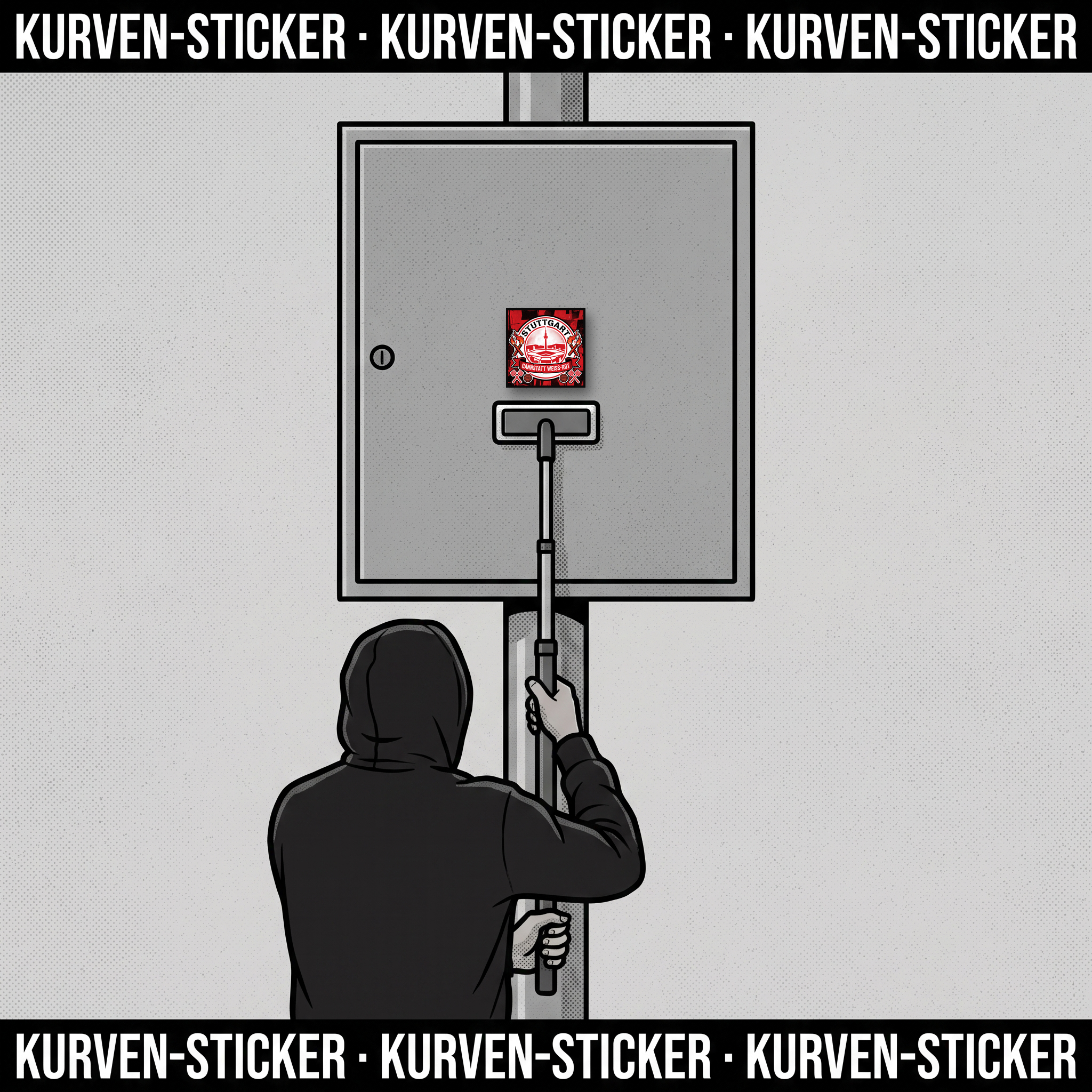 Stuttgart Fußball Sticker kaufen – Vinyl Sticker für die Kurve, wetterfest – mit Sticker-Aufkleberstab