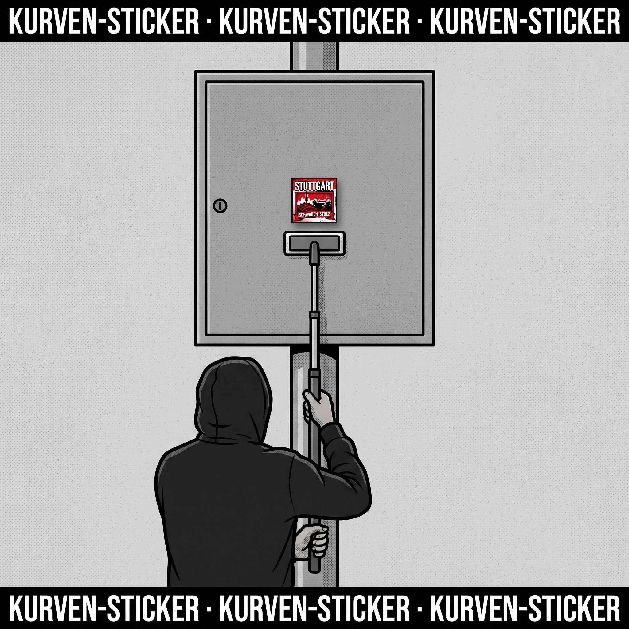 Fan Aufkleber Stuttgart für die Kurve kaufen – Vinyl Sticker wetterfest – mit Vinyl-Stickerstab