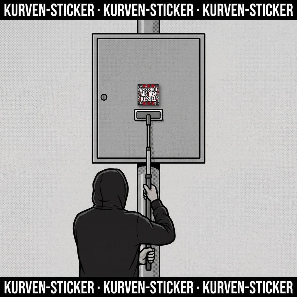 Stuttgart Fußball Aufkleber kaufen – Vinyl Sticker für die Kurve, wetterfest – mit 1m Teleskopstab
