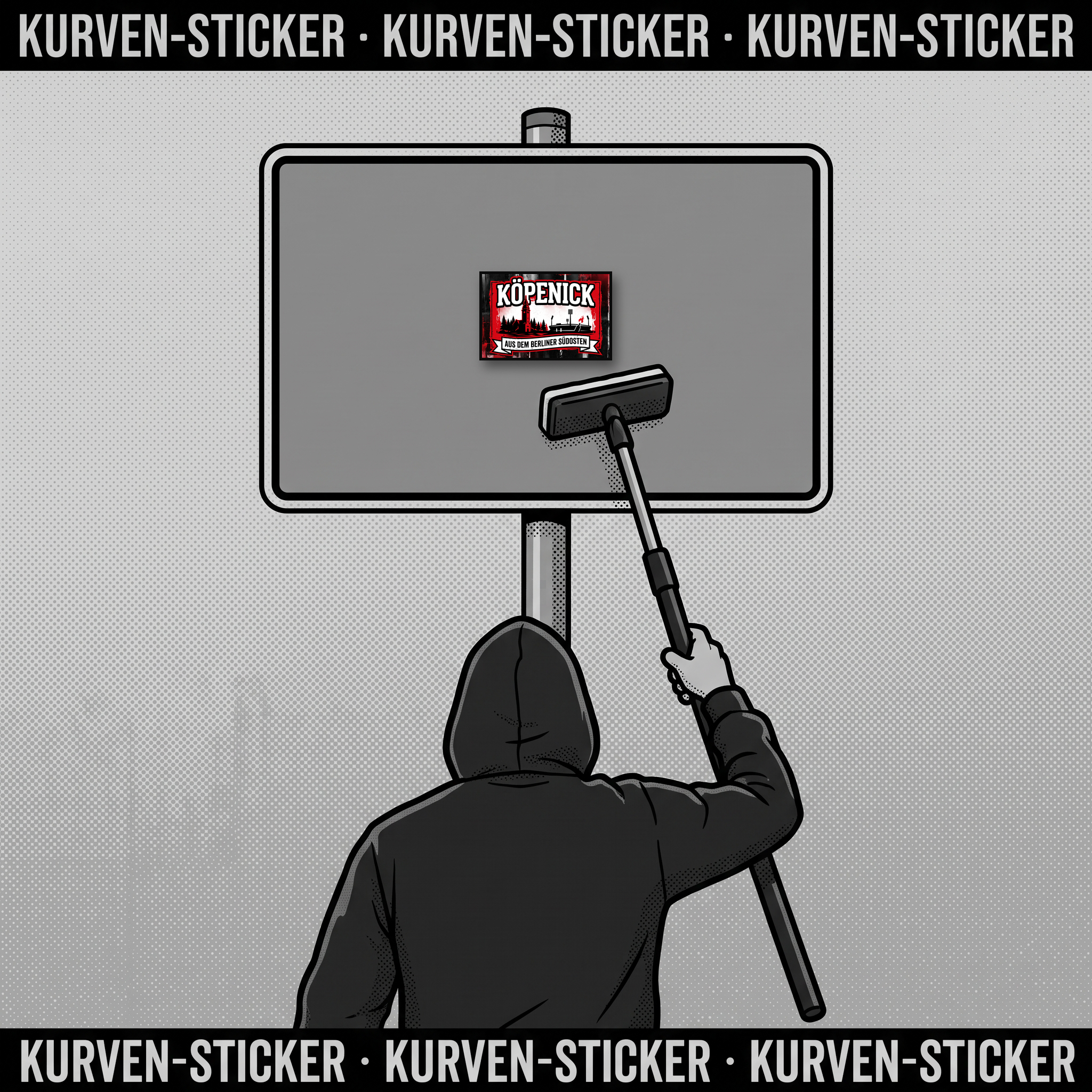 Fußball Sticker Berlin kaufen – Vinyl Sticker für die Kurve, wetterfest – mit 1m Aufkleberstab