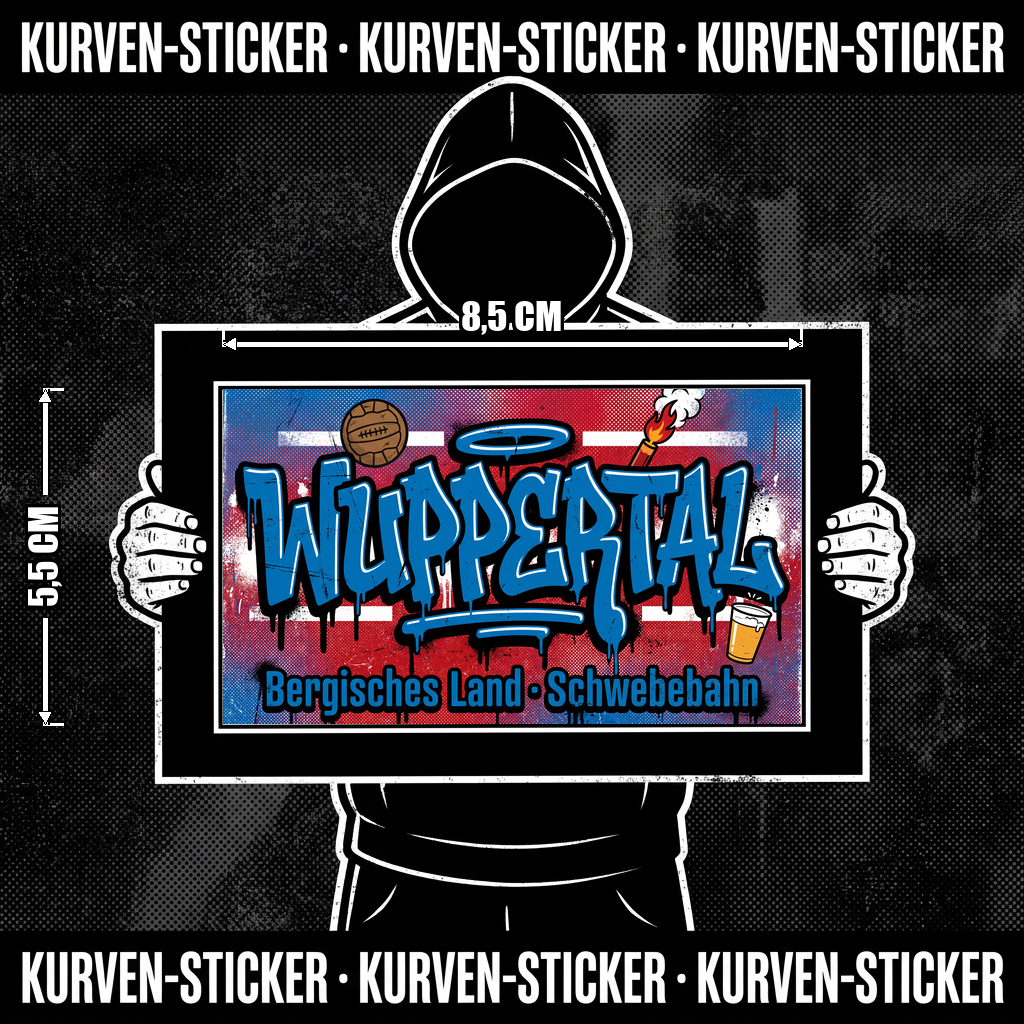 Fußball Sticker Wuppertal kaufen – Vinyl Sticker für die Kurve, wetterfest